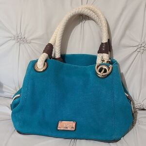 Michael Kors Teal Tote with Rope Handles